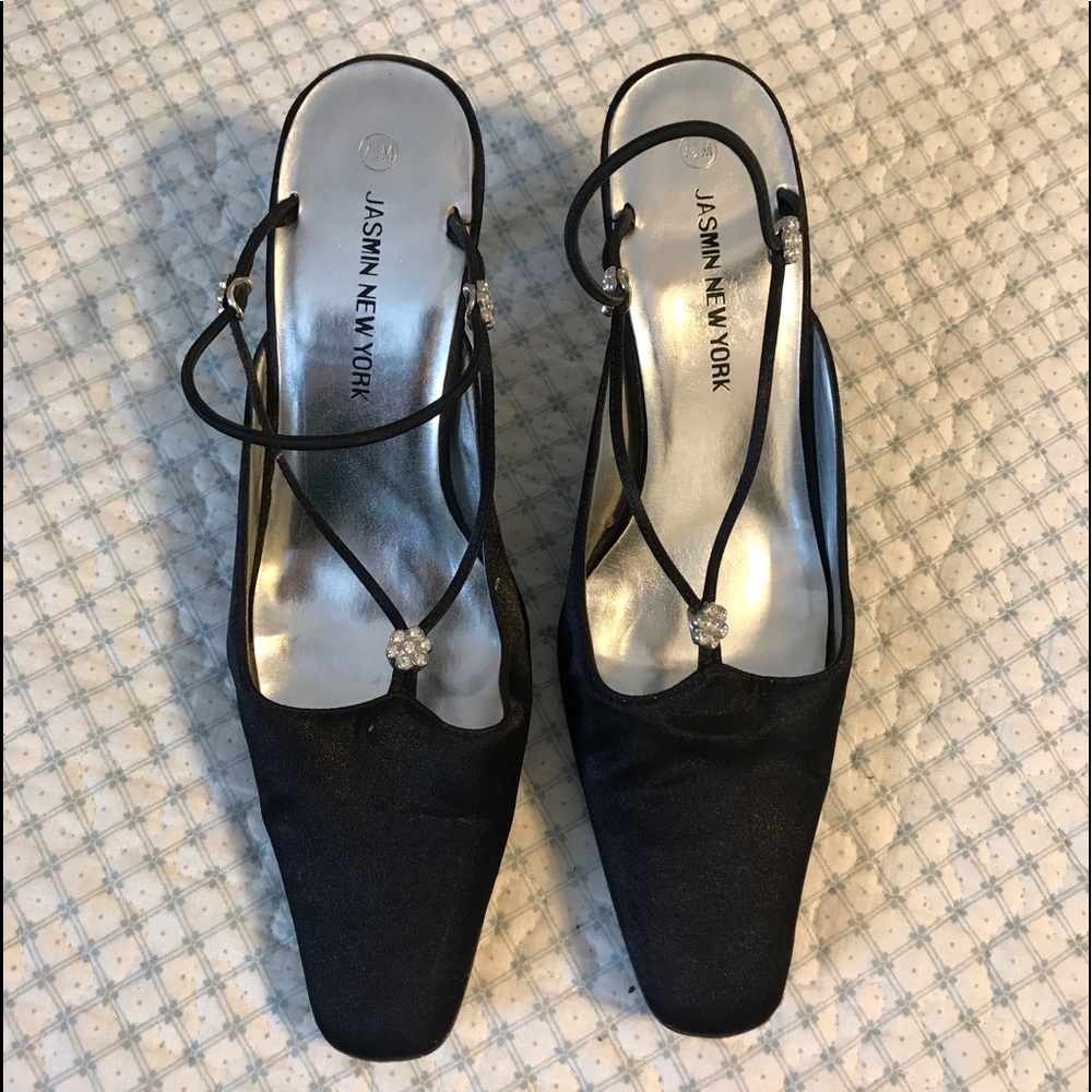 Jasmin New York satin sling-back pumps